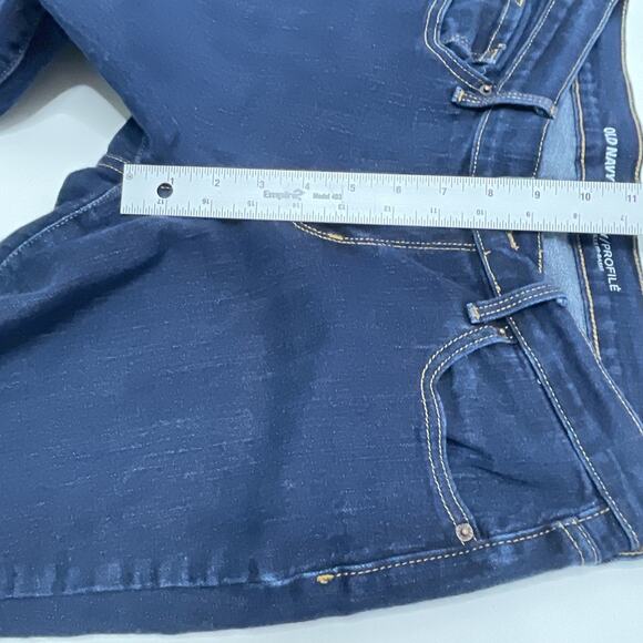 Old Navy Women Jean Mid Rise Curvy Denim Dark Blue 6 Short Pockets Stretch Basic - Picture 7 of 10
